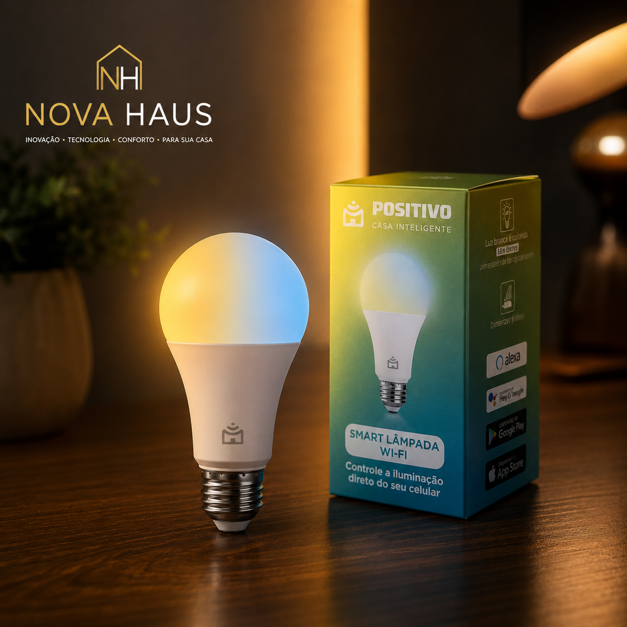Smart Lâmpada Wi-Fi Positivo